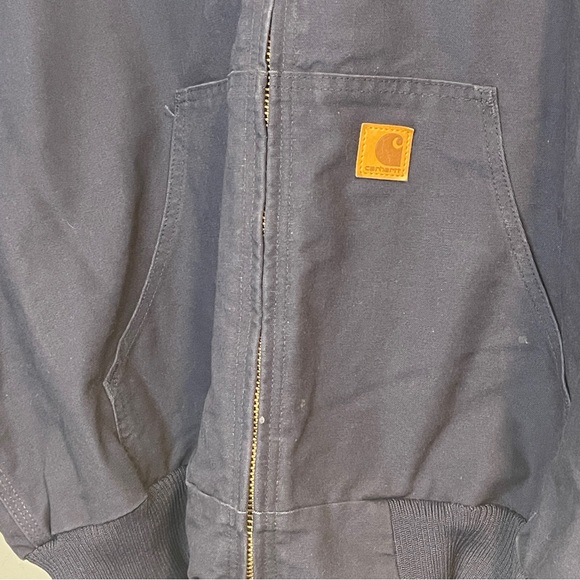 Carhartt Hooded Navy Blue Work Jacket 2XL - Picture 2 of 8